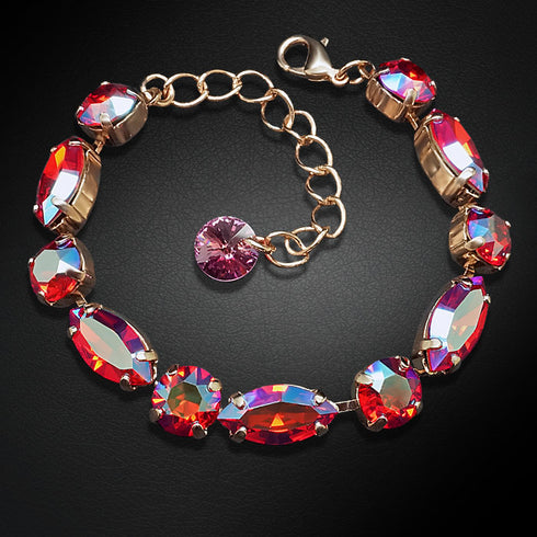 Браслет "Šiks II (Light Siam Shimmer)" с кристаллами Swarovski™